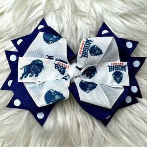 🎀 Howard University Bison Hair Bow Barrette Clip Headband 🎀